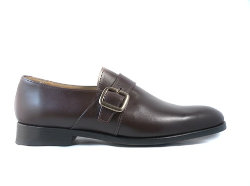 Sapatos de Fivela Castanho, 100% pele genuína