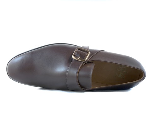 Sapatos de Fivela Castanho, 100% pele genuína