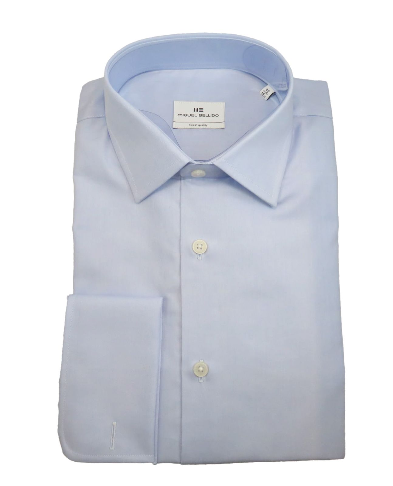 Camisa Clássica Azul, punho duplo