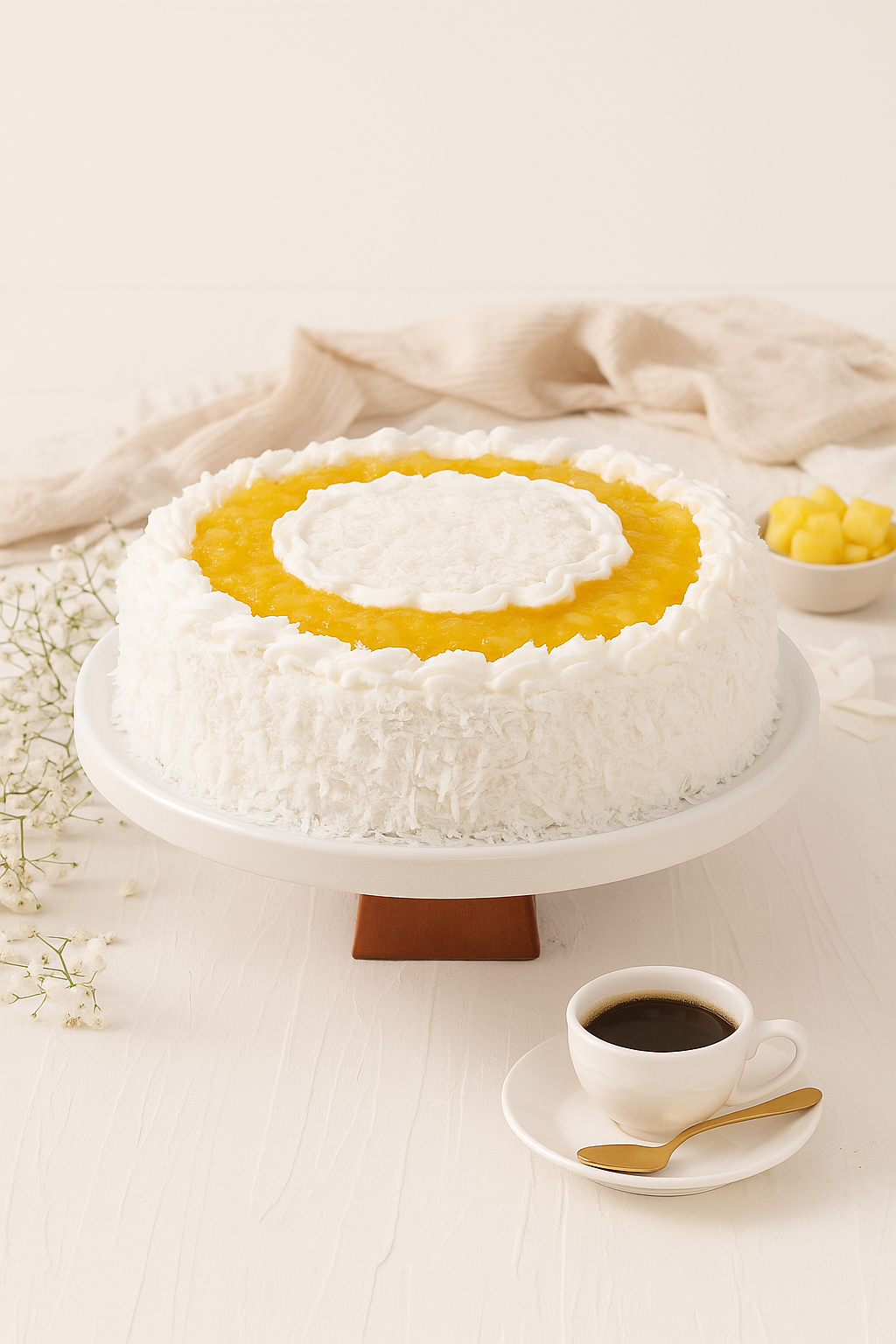 Bolo de Abacaxi com Coco