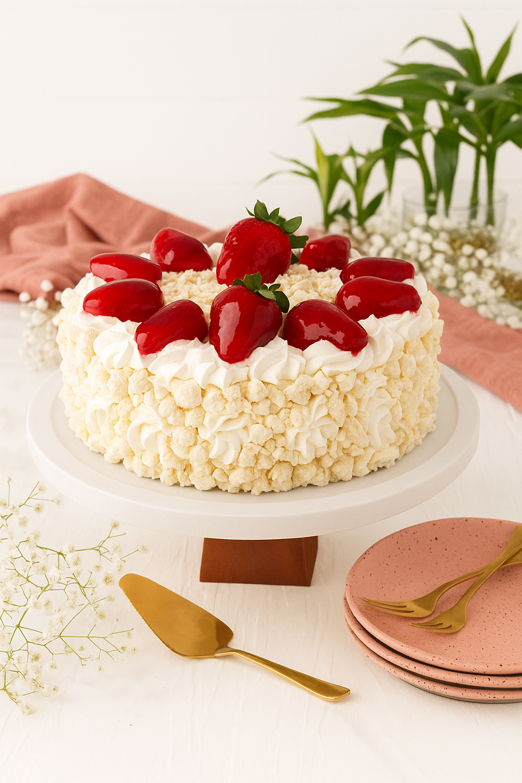 Bolo Merengue de Morango