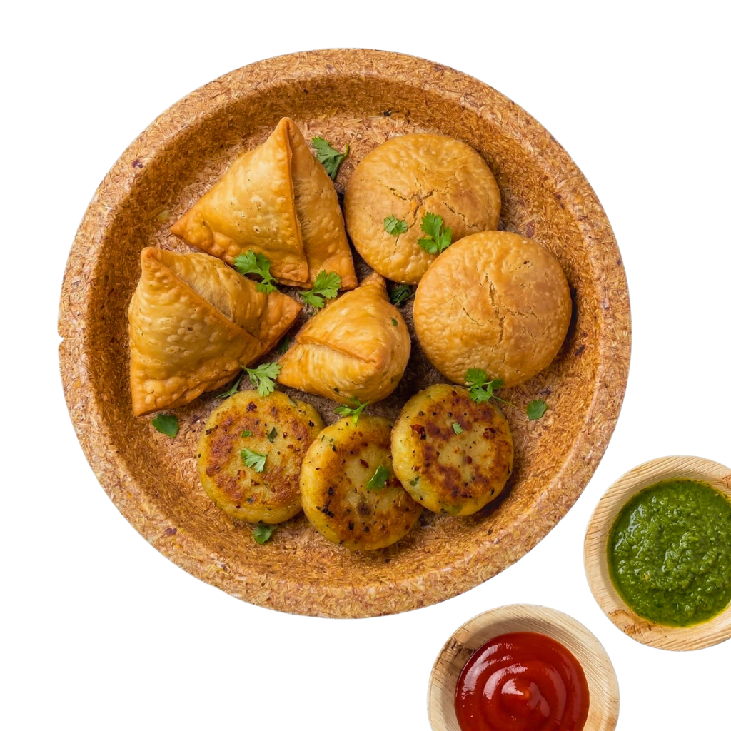 30 cm Brown Rice Paddy Husk Plate Round Pack of 100