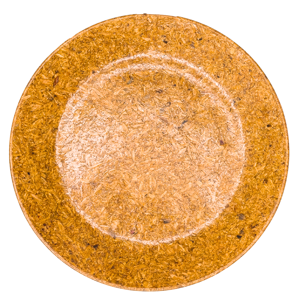 15 cm Brown Rice Paddy Husk Plate Round