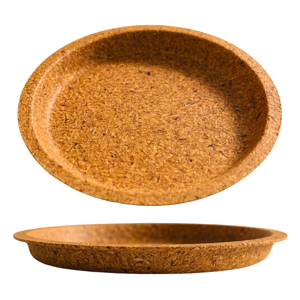 30 cm Brown Rice Paddy Husk Plate Round Pack of 100
