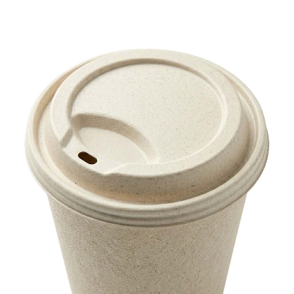 Compostable Bagasse Sipper Lid for Cups