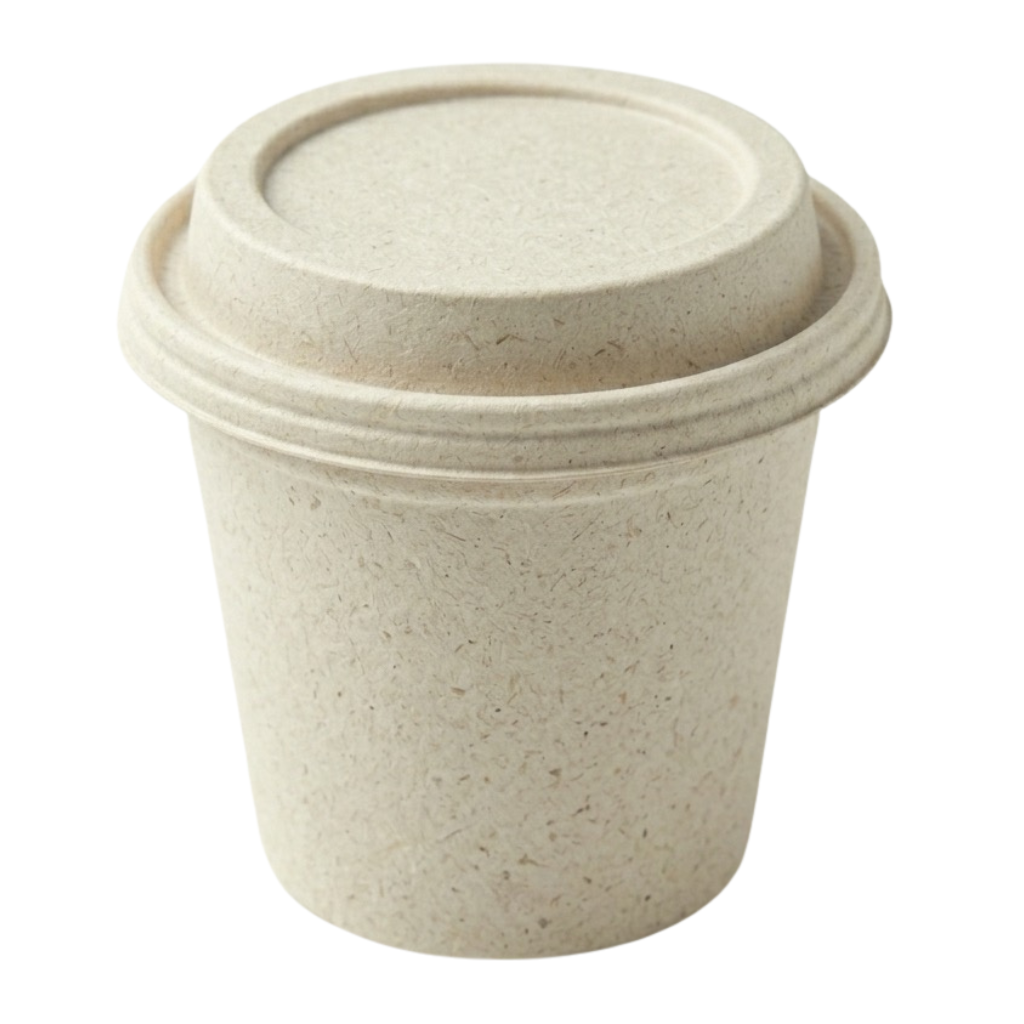 Bagasse Lid for Cups - Without Sipper