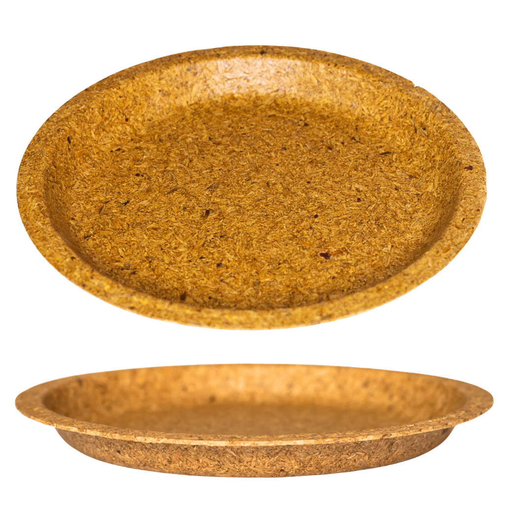25 cm Brown Rice Paddy Husk Plate Round