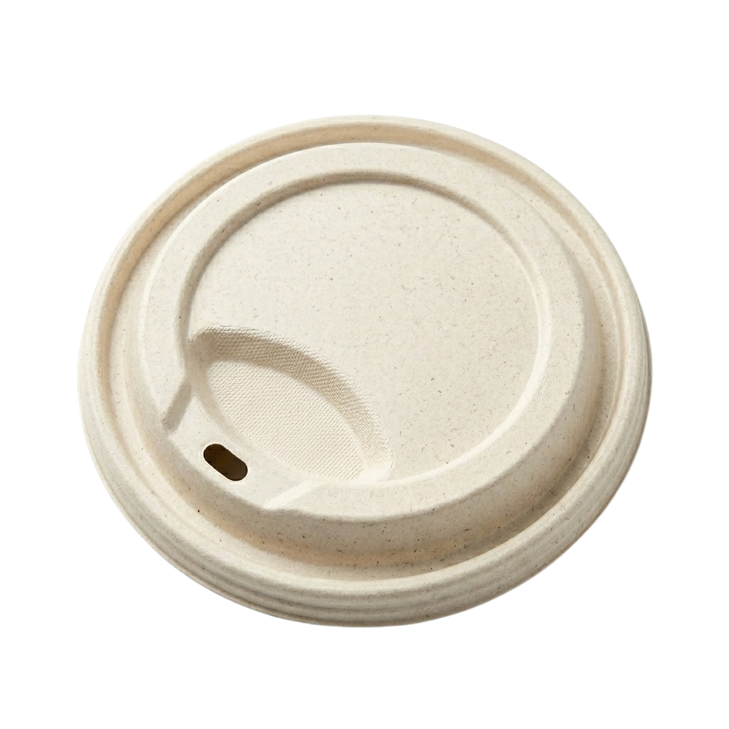Compostable Bagasse Sipper Lid for Cups