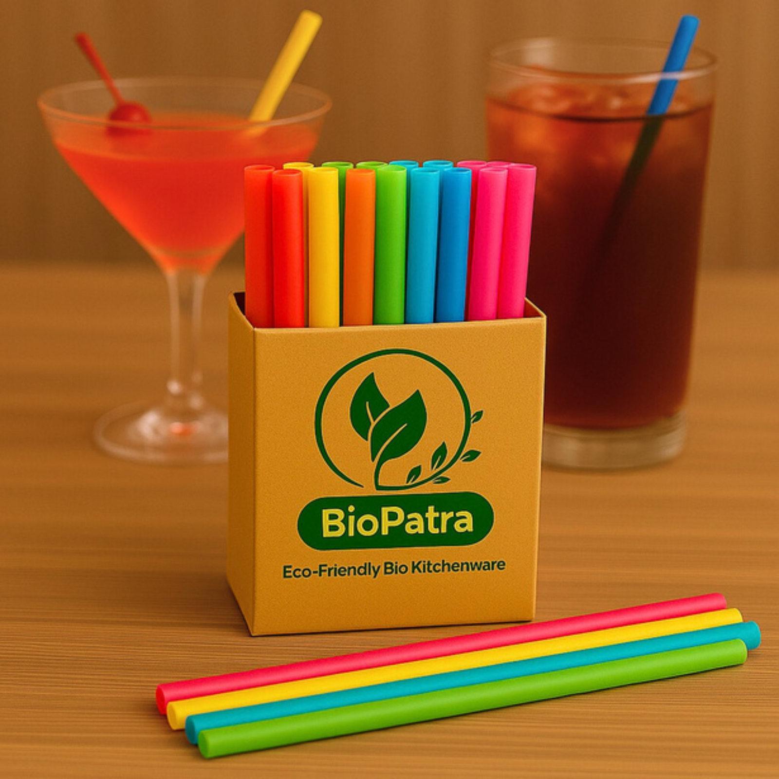 8mm Cocktail Rice Straws - Multi-Color