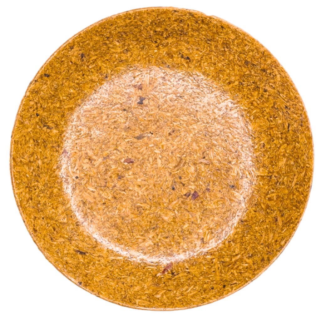 15 cm Brown Rice Paddy Husk Plate Round