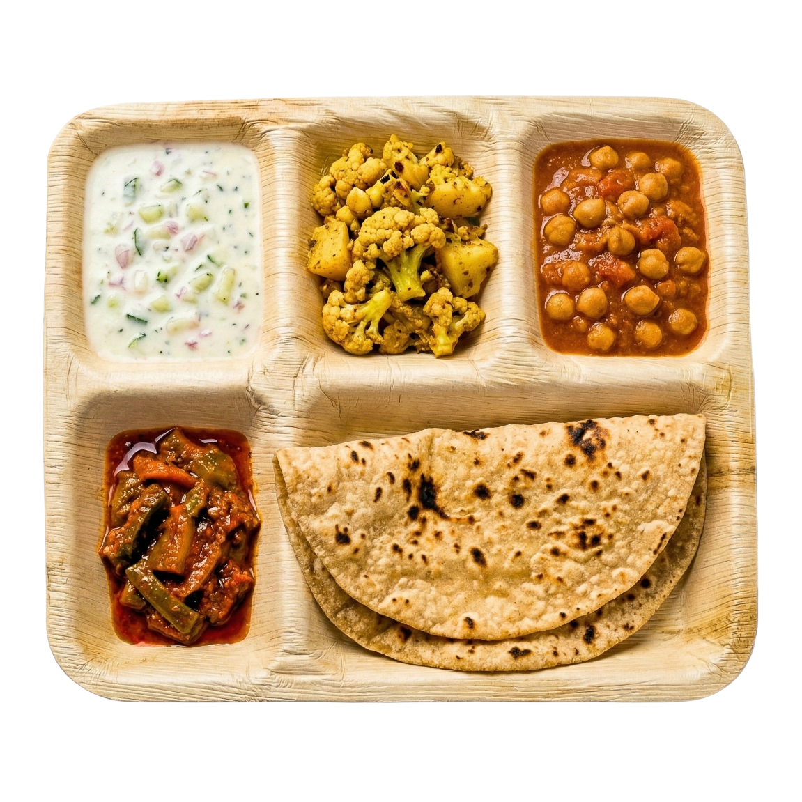 25cm x 30cm 5 Compartment Combo Plate Quad