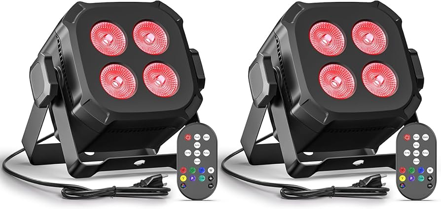 Pair  de projecteur LED RGB avec télécommande