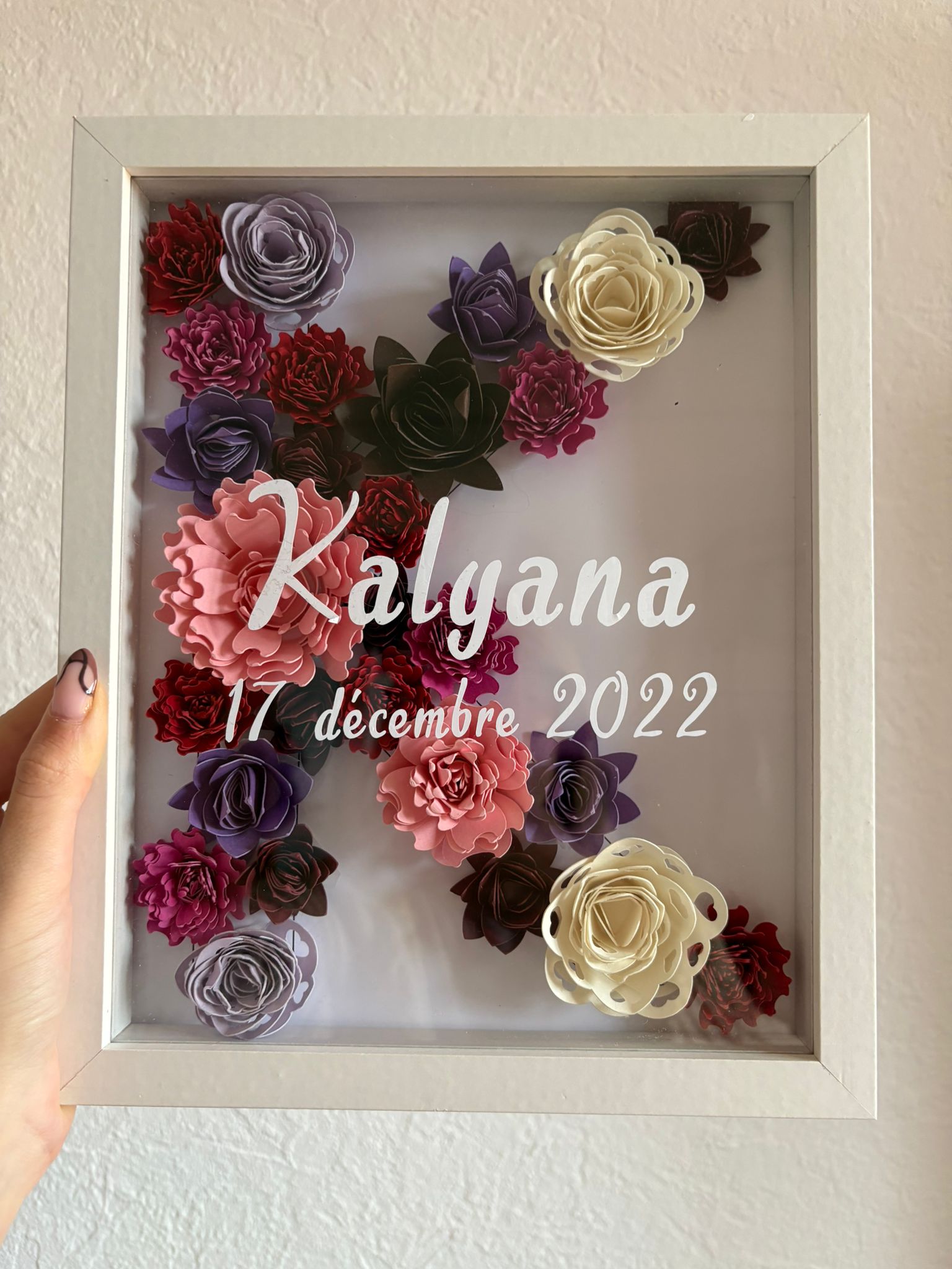 CADRE FLEURI AVEC INITIALE