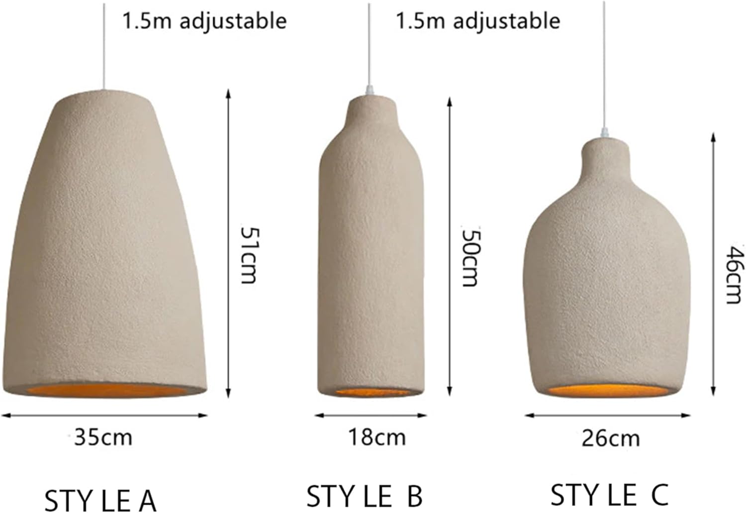 Minimalist Wabi Sabi Light, Wabi-sabi Japanese Style Pendant Lamp, Nordic Lamp Shade, Hanging Lamp Fixture, Rustic Lighting