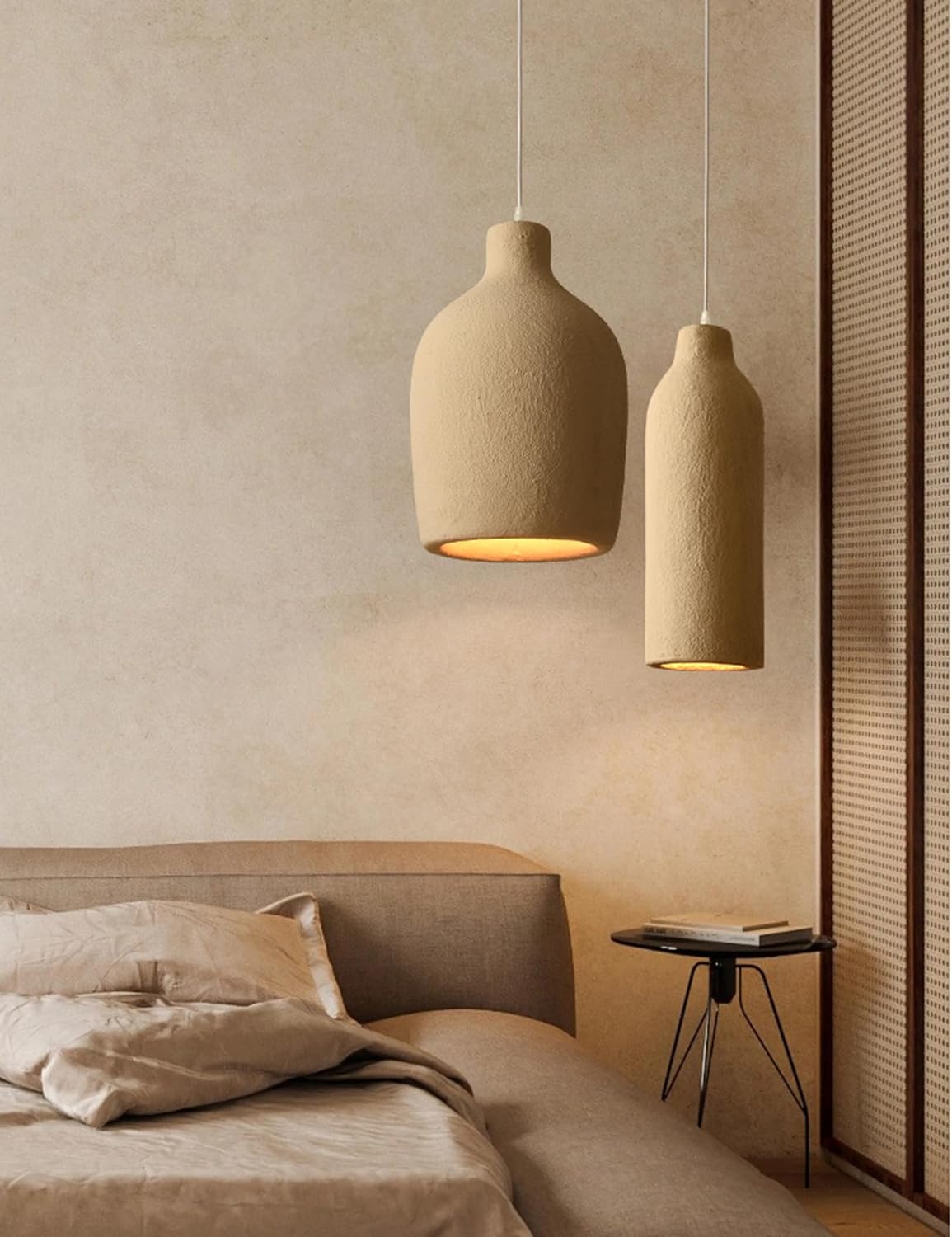 Minimalist Wabi Sabi Light, Wabi-sabi Japanese Style Pendant Lamp, Nordic Lamp Shade, Hanging Lamp Fixture, Rustic Lighting