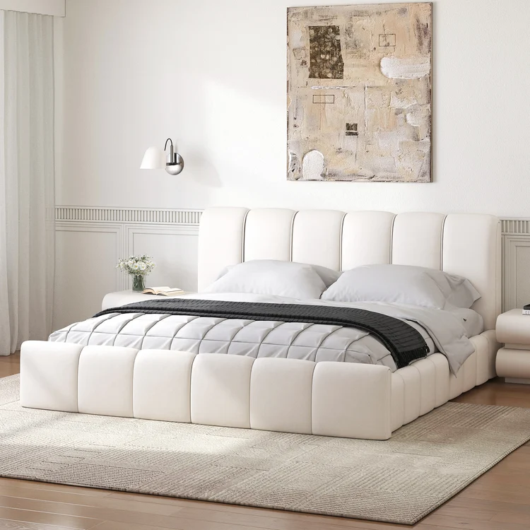Modern Upholstered Bed Frame Queen size