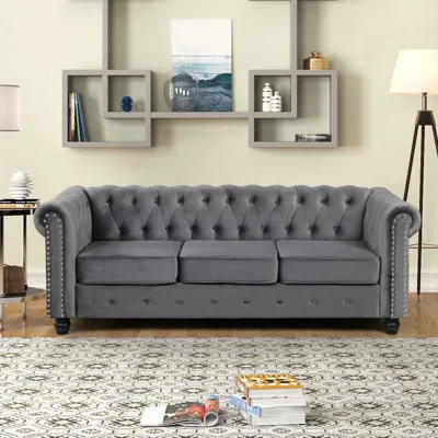 Grey Tufted Sofa