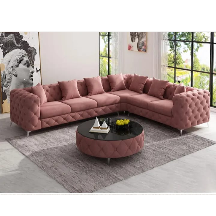 Luxurious Pink Sectional Sofa