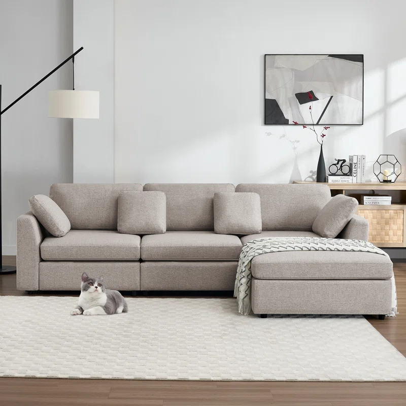 Wauseon 2 - Piece 108.7" Upholstered L Shape Sofa with Convertible Chaise