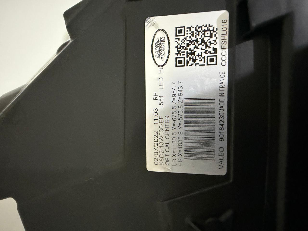 Farol Dianteiro Esquerdo LED Land Rover Range Rover Evoque II (L551)