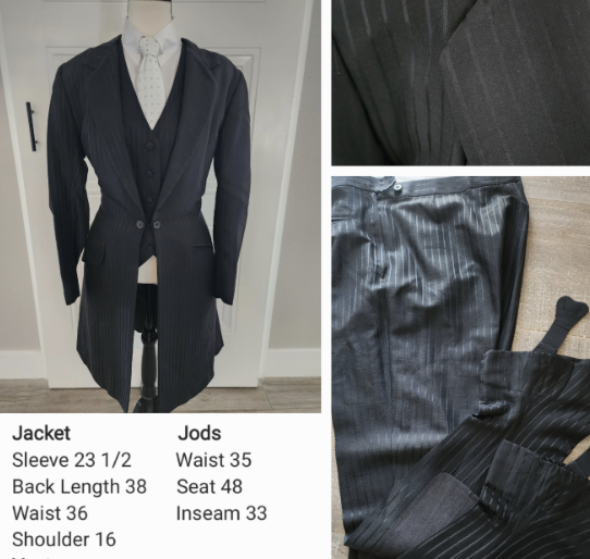 Marsha DeArriaga Black Stripe Suit 3-Piece