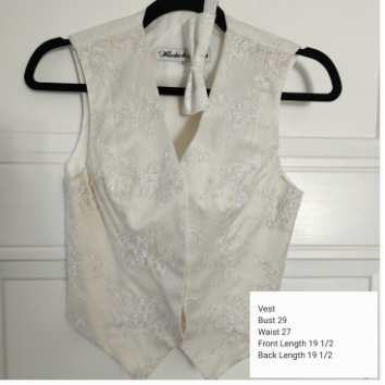 Marsha DeArriaga White Formal Vest w/ Bow Tie