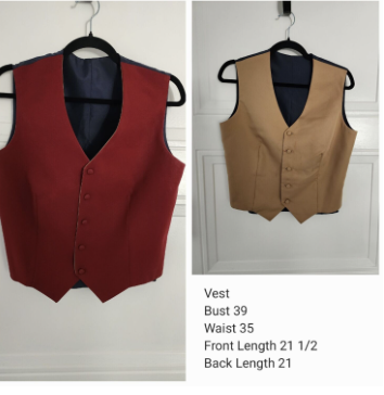 Vest - Reversible Tan / Red Vest