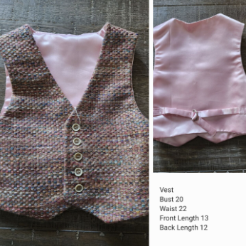 Vest - Youth Pink Teed Vest
