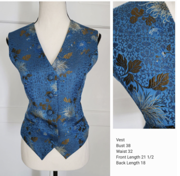 Vest - Marsha DeArriaga Blue/Gold Vest