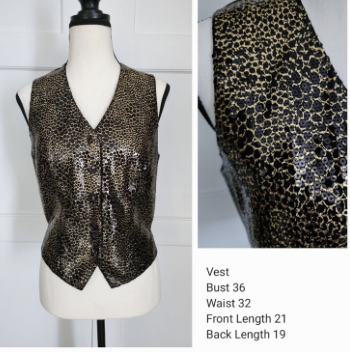 Vest - Sequined Black/Gold Vest