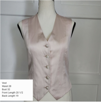 Vest - Marsha DeArriaga Light Pink Vest
