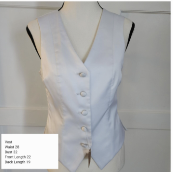 Vest - Marsha DeArriaga Formal Vest - White