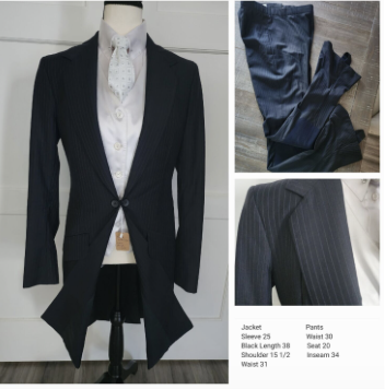 Saddlesuit - Marsha DeArriaga Blue Stripe Suit Full Seat Jods -Like New!