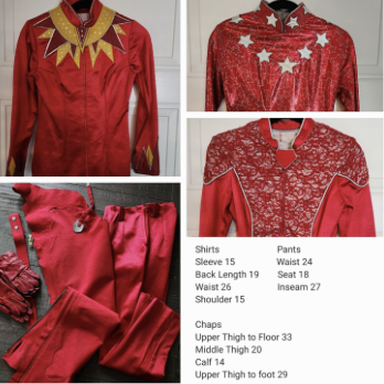 Western - Shirts, Pants, Chaps, Belt, Gloves Red Youth