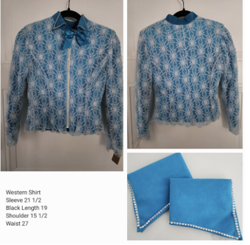 Western - Turquoise Youth Pants, Chaps, Gloves, Belt,  Shirt w/ Cuffs