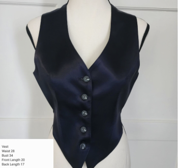 Vest -Saddleseat Vest Navy Silk