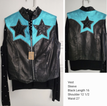 Western - Teal/Black Vest and Shirt Youth