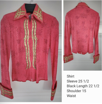 Western - Western Show Shirt Coral/Gold