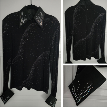 Western - Western Shirt Black w/ Bling