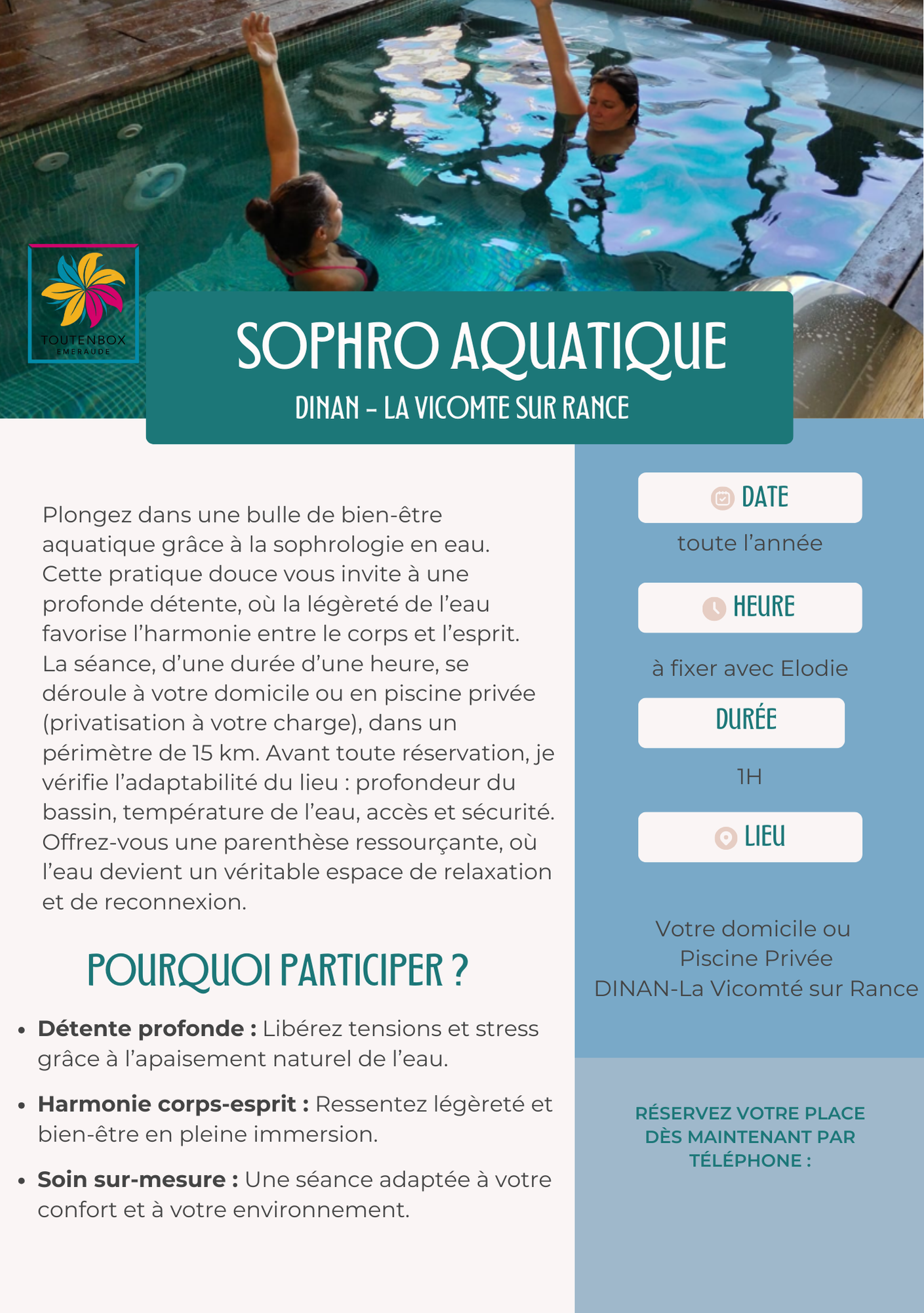 Séance de Sophro Aquatique 