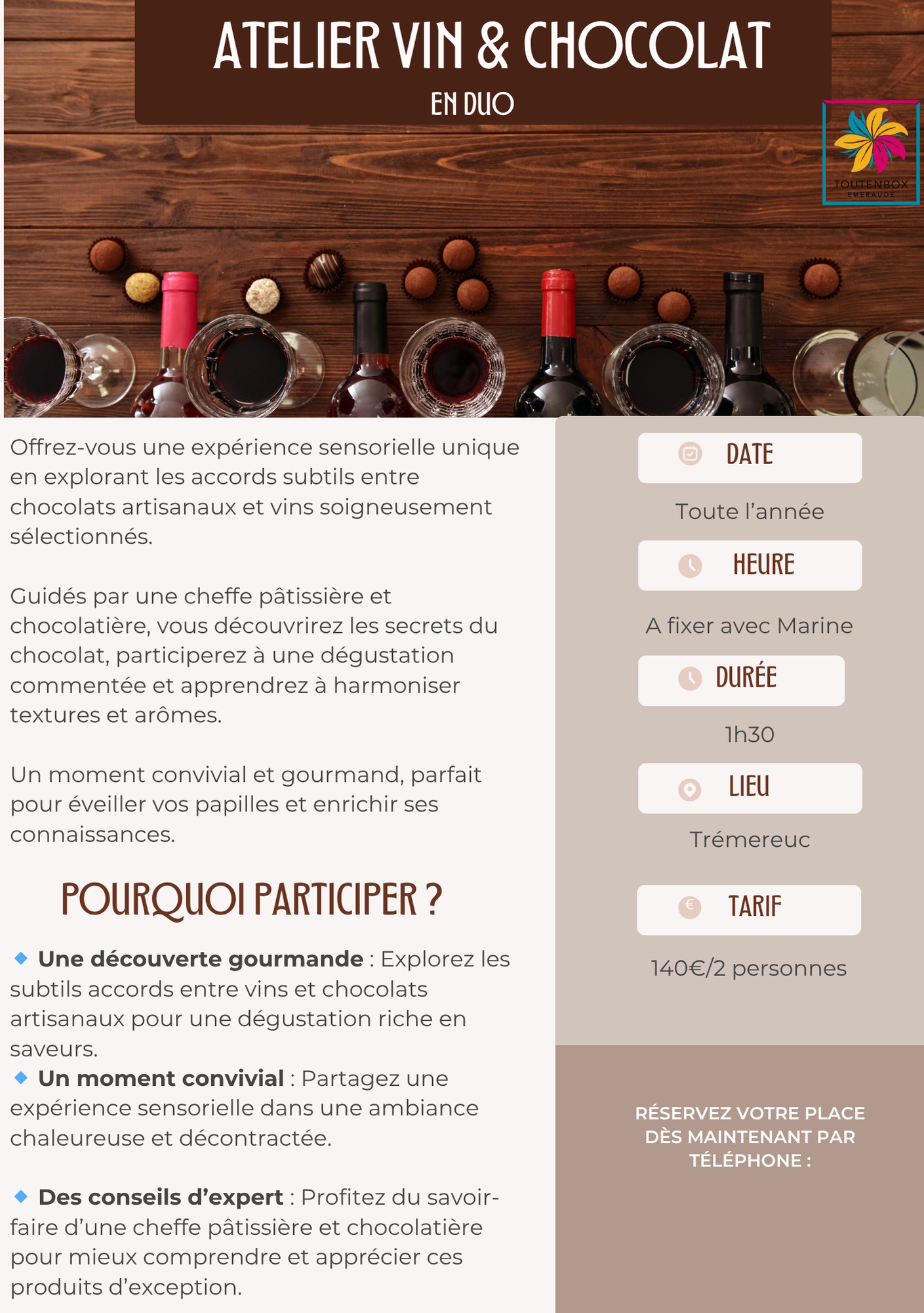 Atelier Vin et Chocolat 
