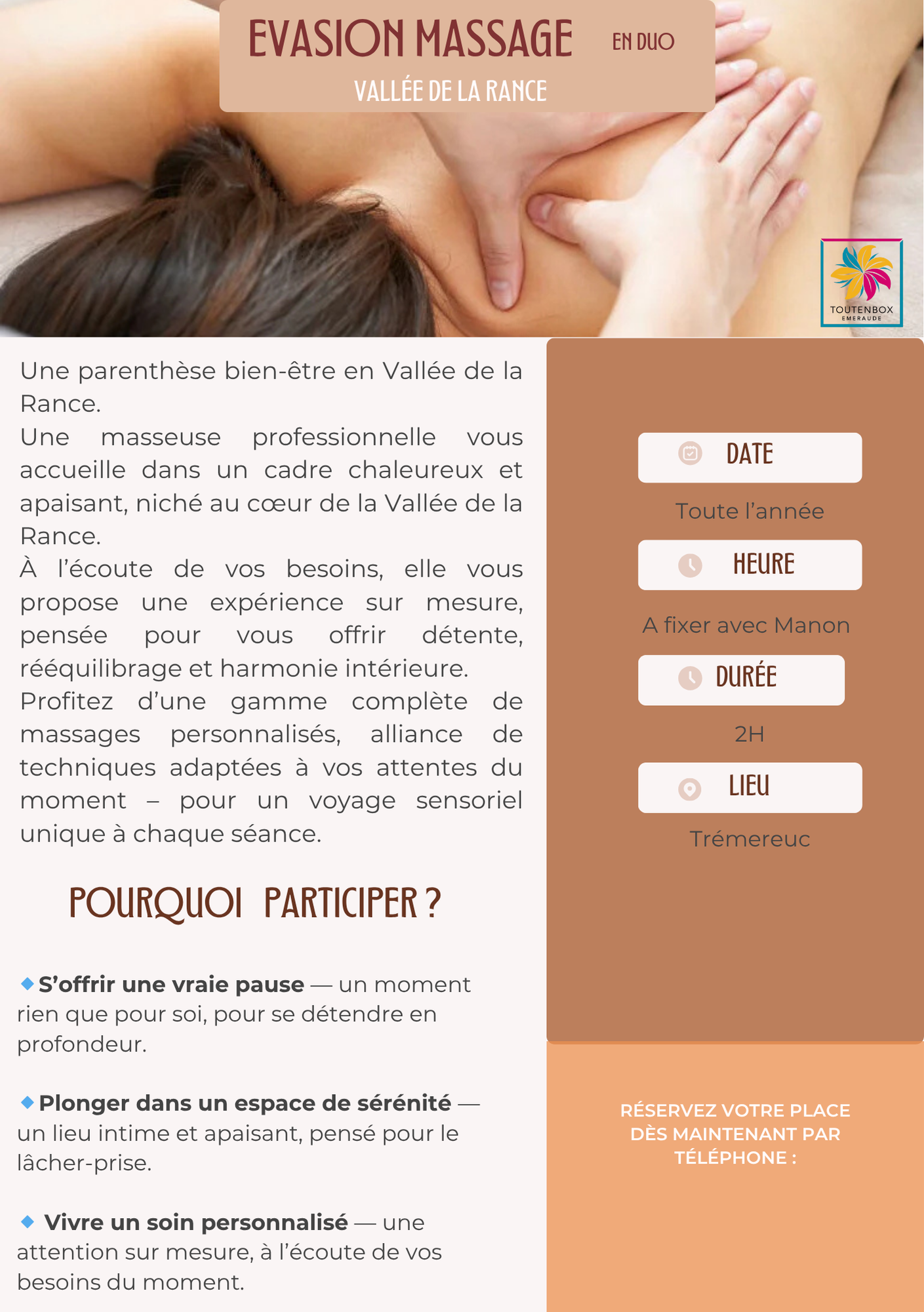 Evasion Massage en Duo