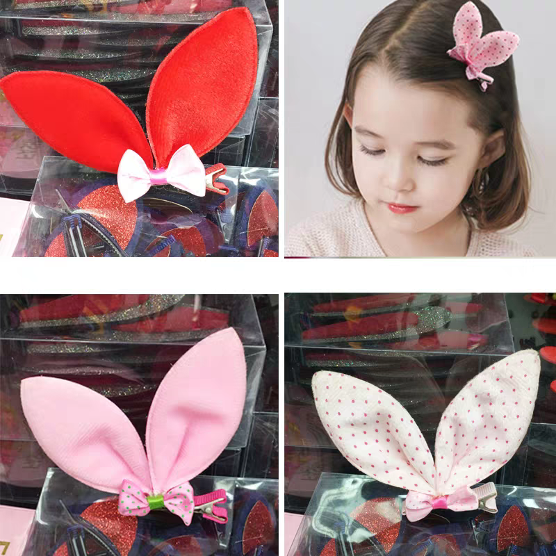 Sparkly Bunny Ear Hair Clips pack of 4