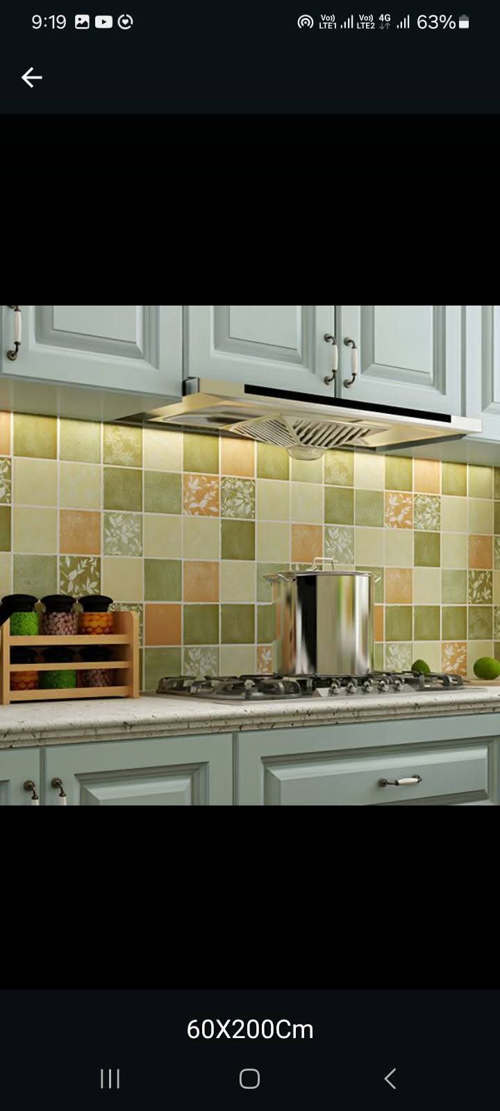 Green kitchen sticker sheet self adhesive 