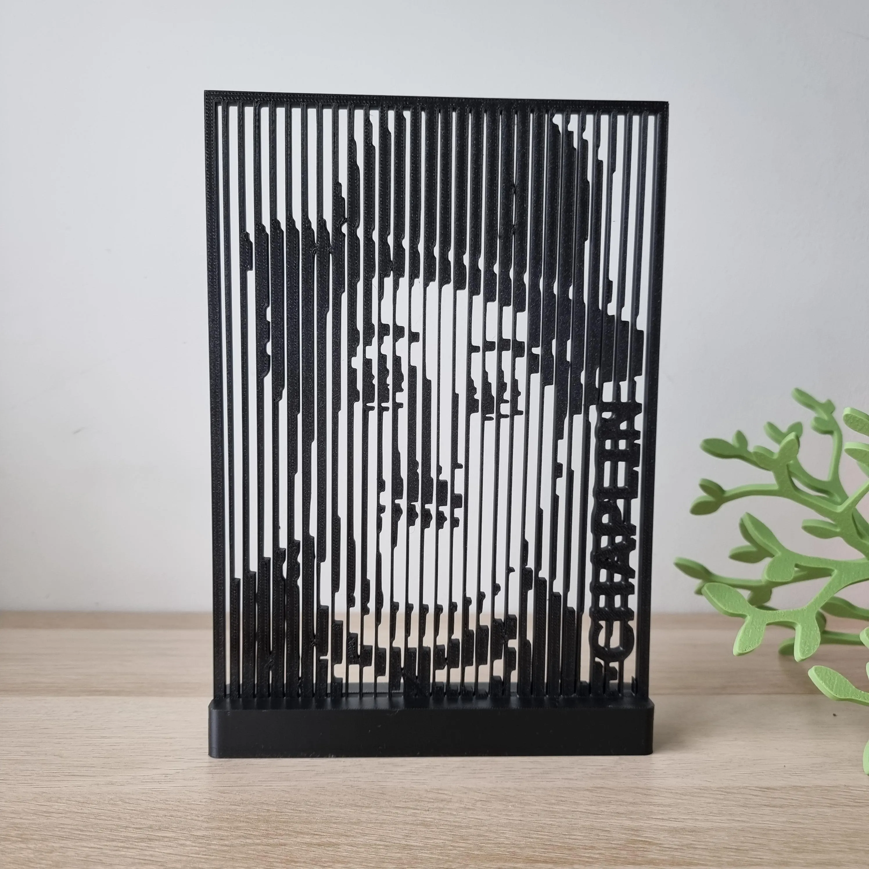 Charlie Chaplin 3D Line Art Minimalista