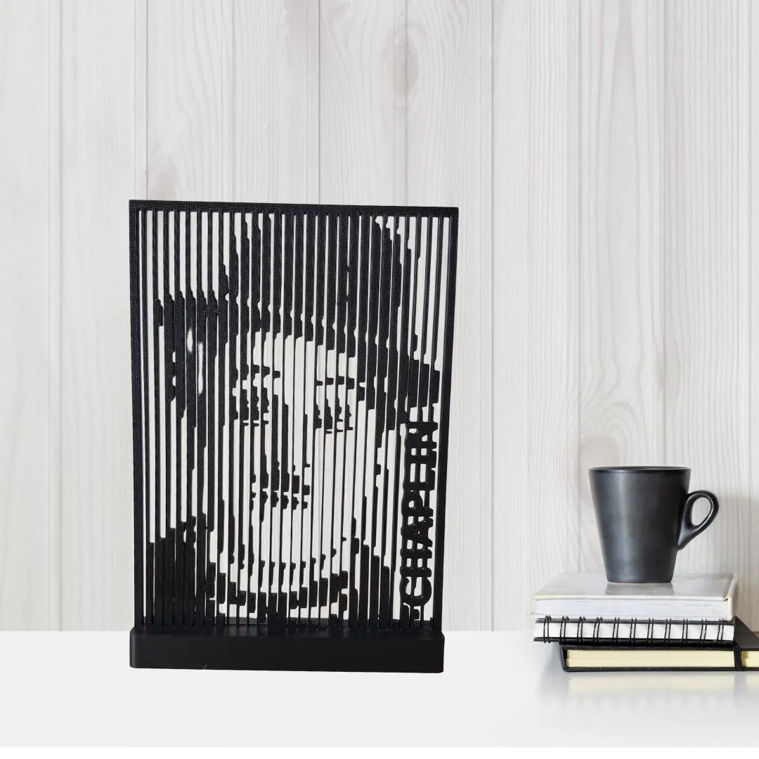 Charlie Chaplin 3D Line Art Minimalista