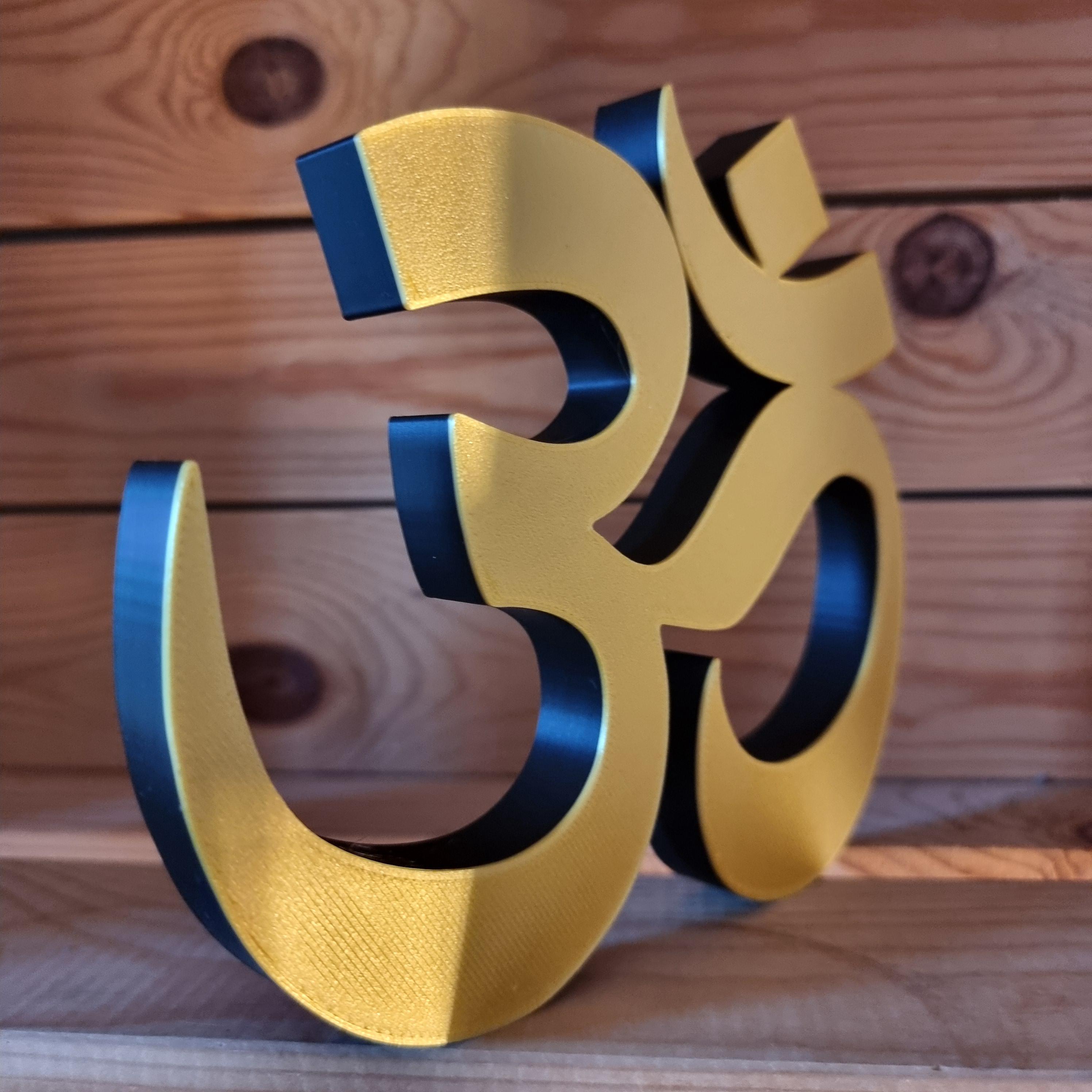 Símbolo Om impresso em 3D para decoração, meditação, yoga, Zen, 2 cores