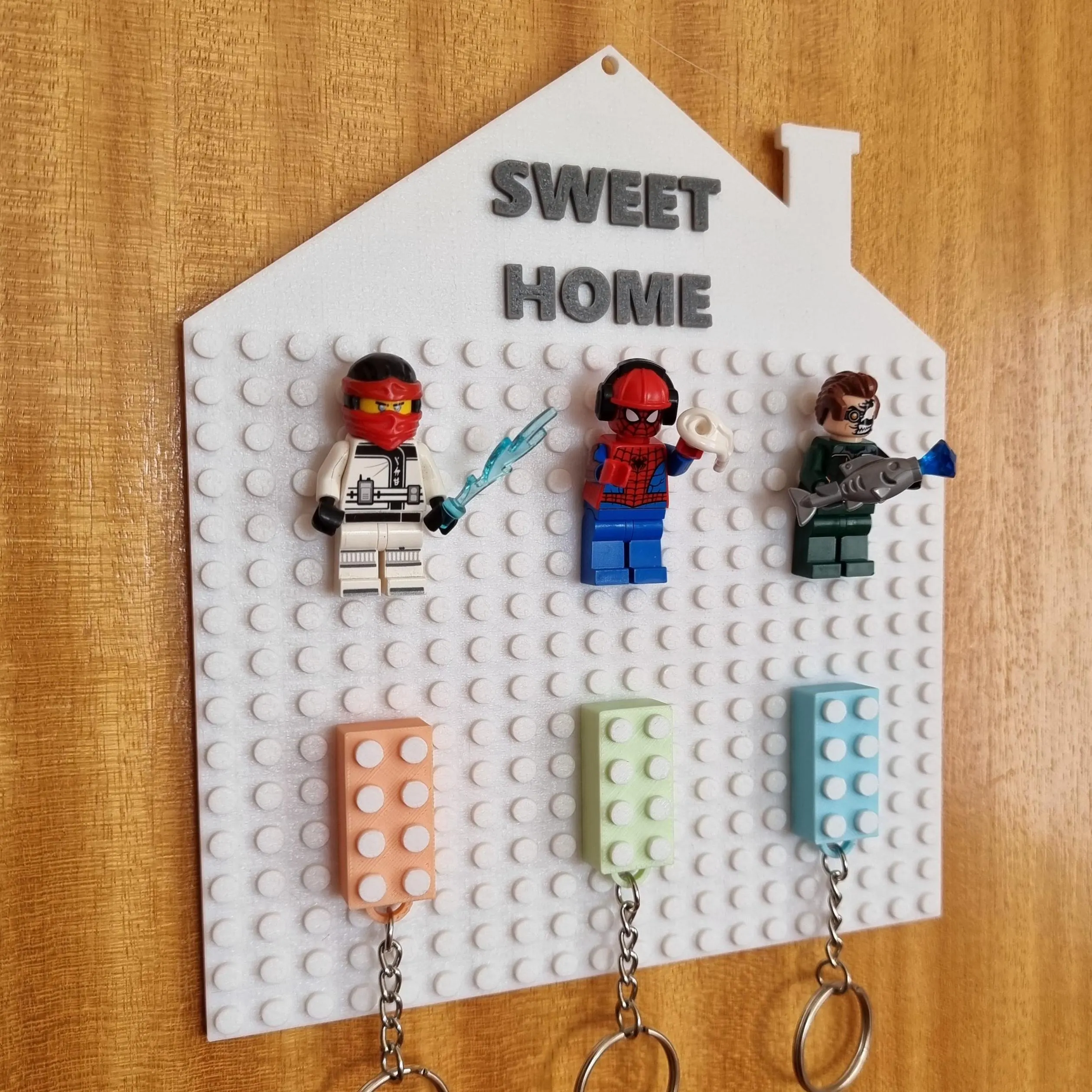 Porta-chaves compatível com LEGO e Bloco personalizado