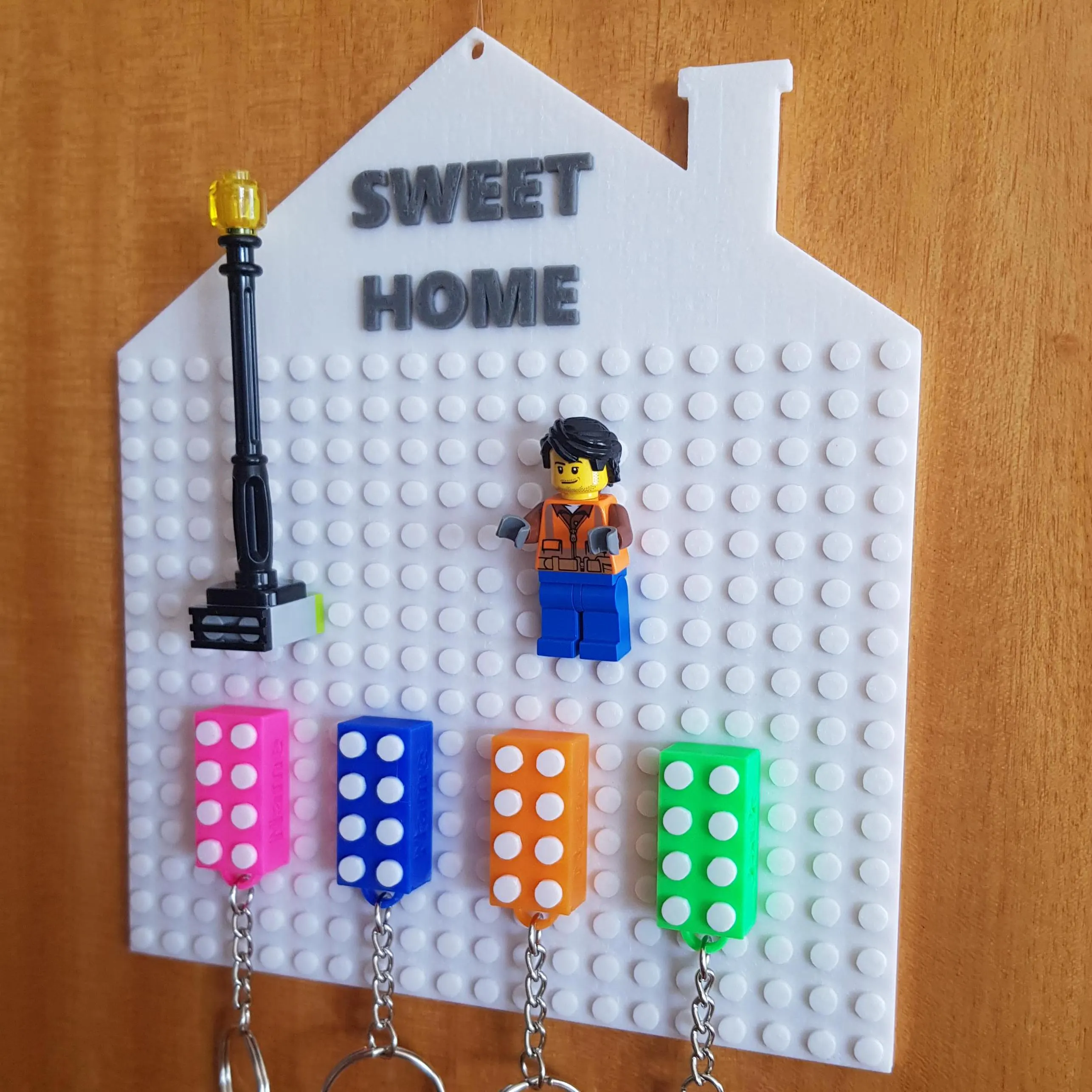 Porta-chaves compatível com LEGO e Bloco personalizado