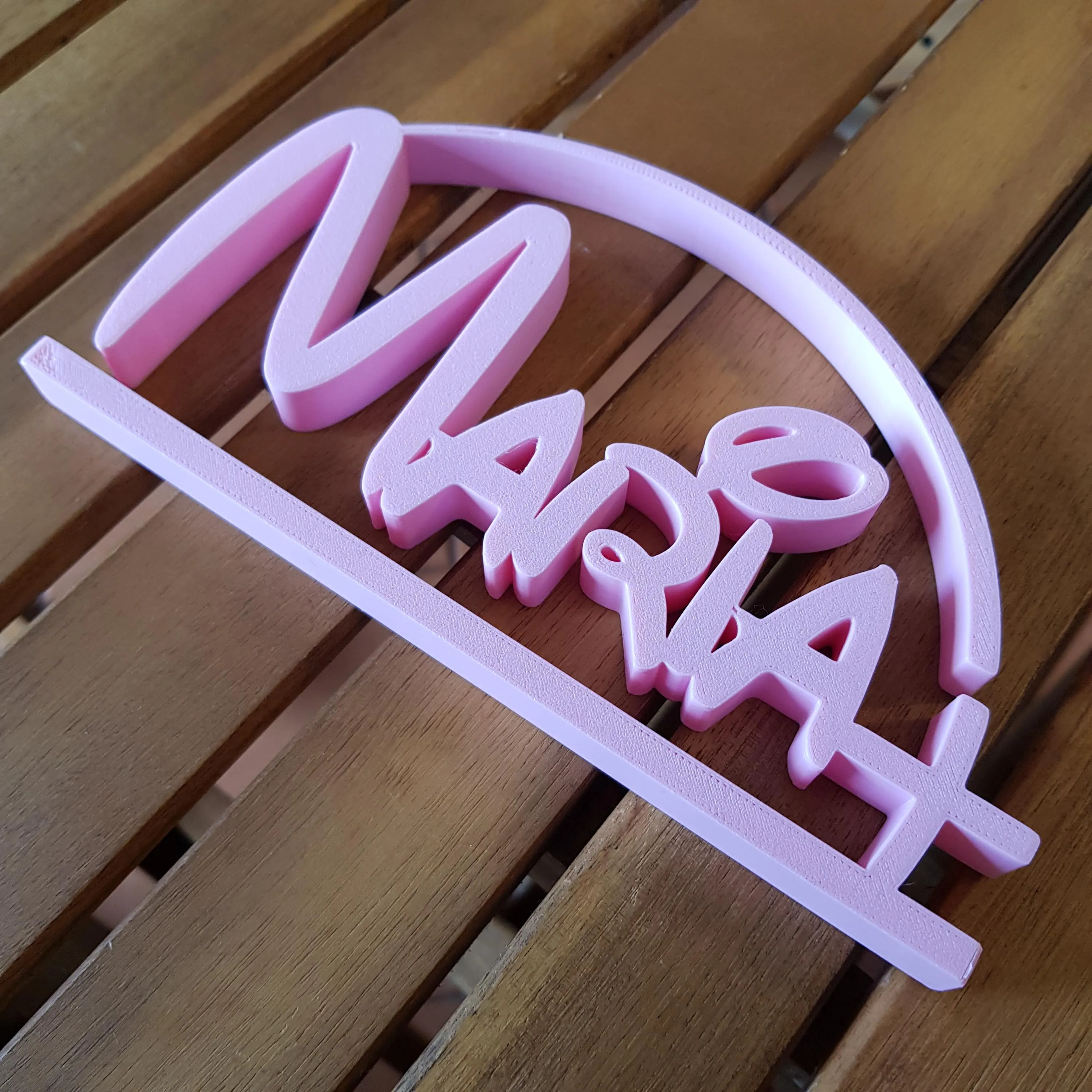 Placa de mesa personalizada impressa em 3D com nome